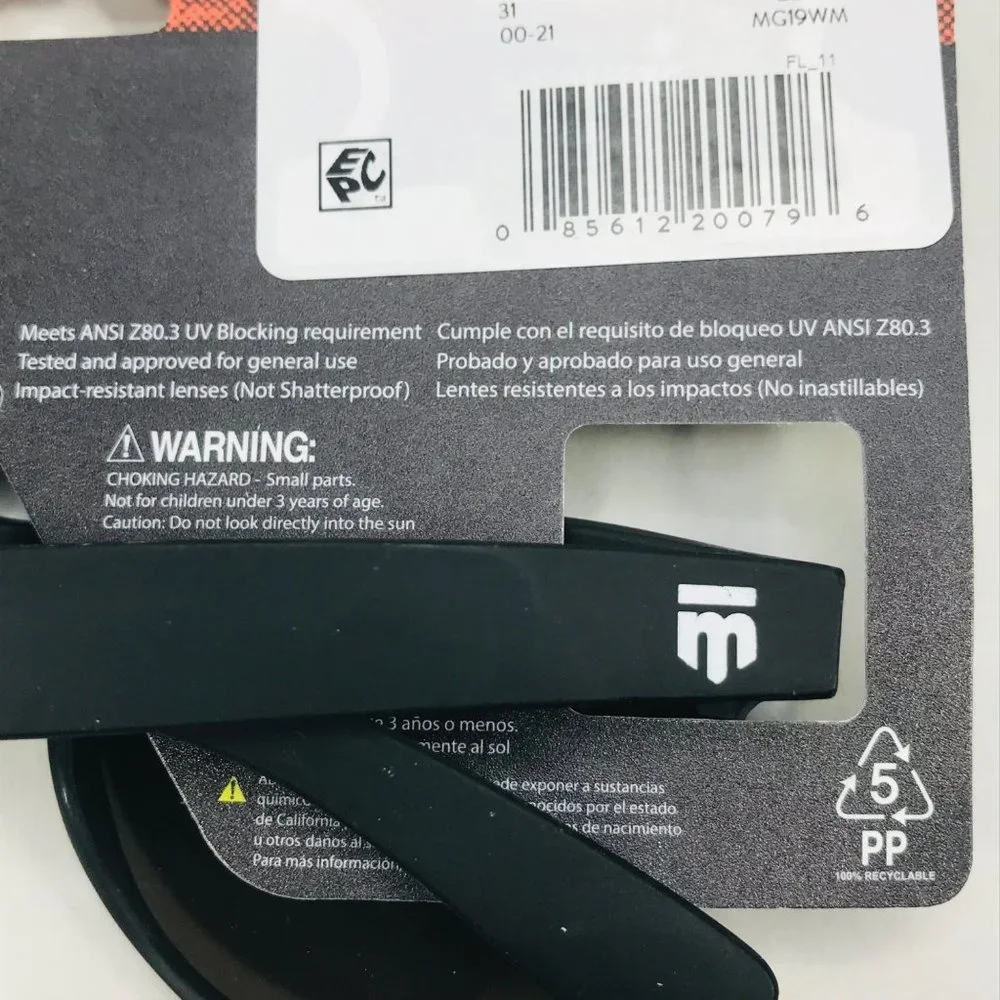 Mongoose Boys Black With Blue Mirror Lenses 100% UV Sunglasses New In Package